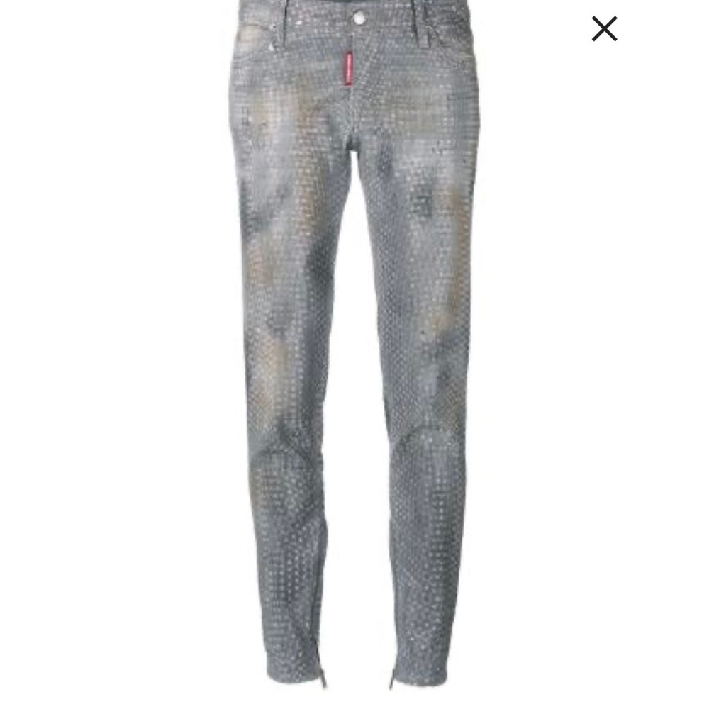 DSquared Vintage Gray Patterned Jeans